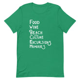 Food Wine Beach Culture Excursions Memories T-Shirt